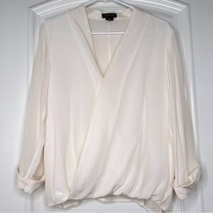 ASby DF 100% silk v neck wrap blouse S